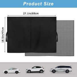 Hapforever 2PCS Car Window Shades, Universal Magnetic Car Sun Shade for Side Windows Double Layer Automobile Sun Shade Covers Blackout Automobile Curtains for Privacy Block UV Ray Heat