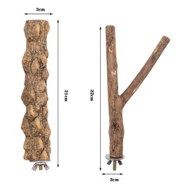 8Pcs Bird Perches,Bird Parrot Perch Stand Set,Natural Wood Perch for Birds,Fork Perch Rod Stand Bird Cage Accessories Toys for Parrots Conures Macaws Love Birds Finches