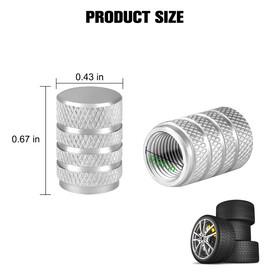 FALVFUN Car Tire Valve Stem Caps, 12PCS Aluminum Corrision Resistant Dustproof Vehicle Tyre Valve Stem Cover, Leak-Proof Auto Wheel Air Caps, Universal for Trucks Motorcycles Sedans (White)