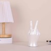White Peace Sign Decor Creative Hand Sculpture Cool Desk Decor