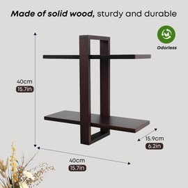 FURAOMEILI Floating Shelves for Wall,Wall Mounted Storage Display Shelves for Living Room,Bedroom, Bathroom, Kitchen,Office，Set of 2(Walnut)