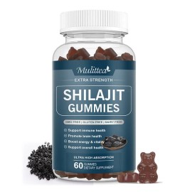 Mulittea Himalayan Shilajit Gummies Organic Shilajit Resin Energy Boost Stamina Support
