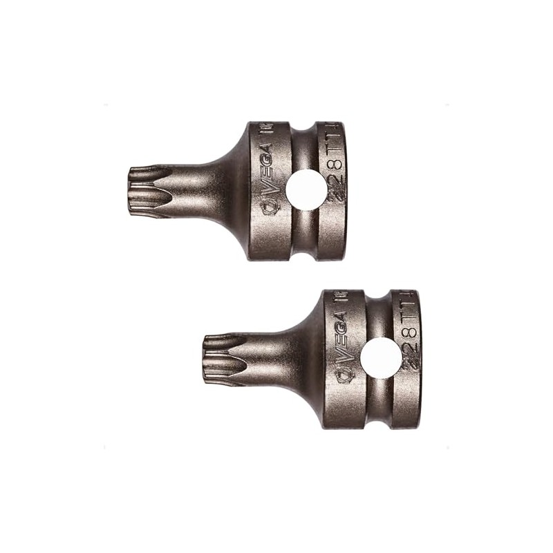 VEGA Torx Tamper T45 Socket Bits. Professional Grade 3/8" Square