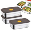 Stainless Steel Containers with Lids | Lunch Box Containers,3X Stackable
