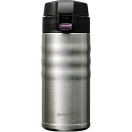 Kyocera MB-12FSS-AZ CERAMUG Water Bottle, Ceramic Coffee Bottle, 11.8 fl oz (350 ml), Quick Detach Type, Inner Ceramic Treatment, Vacuum Insulated Construction, Hot and Cold Insulated, Silver