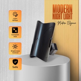 Led Lights for Bedroom Night Light Modern Lighting Plug in Into Wall Socket AC Outlet Dusk to Dawn Sunset Aura Lamp Dimmable Indoor Adjustable Brightness Hallway Garage Stairs Toilet Kitchen [2pack]