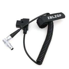 ZBLZGP D-Tap to Right Angle 4 Pin Male Coiled Cable for Zacuto Kameleon EVF