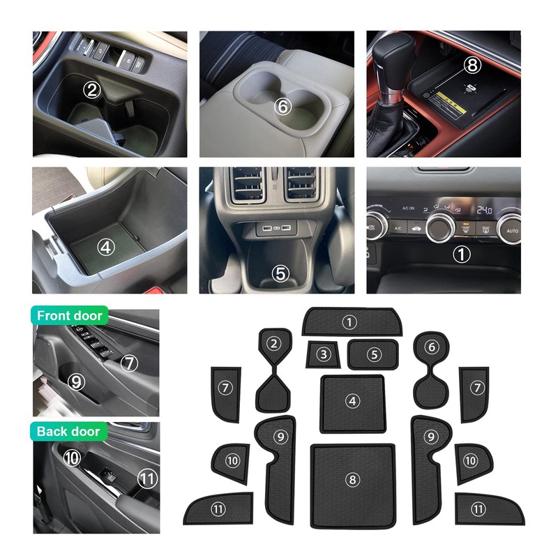 GAFAT Compatible Honda HR-V 2022-2024 Rubber Mats - Centre Console