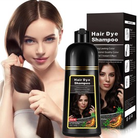 Dark Coffee Hair Colour Shampoo 500 ml, 3-in-1 Hair Dye Shampoo, Brown Hair Care & Dyeing for Men Women Colours in 10-15 Minutes (Dark Brown)