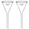 Labasics 2-Pack Glass Heavy Wall Funnel Borosilicate Glass Funnel, Short