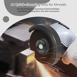 Udbrud SDS Clic M14 Quick Release Nuts, Flex Quick Release Nut for All Angle Grinders, Angle Grinder Accessories with Accurate Thread, Quick Release Clamping Angle Grinder, Flange Nut Pack of 2