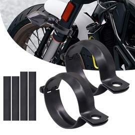 Biqing Motorcycle Fog Light Stay, Compatible with Φ1.7 - 2.0 inches (42 - 51 mm), Pipe Clamp, Rust Resistant, Turn Signal Stay, Black, Universal Use, Set of 2