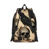 FYCFSLMY Edgar Allan Poe The Raven Skull Backpack with Adjustable