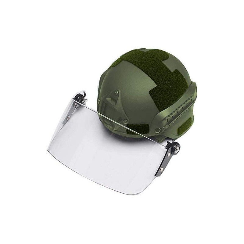 Tactical MICH 2000 Fast Helmet with Clear Riot Visor Face