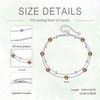 POPLYKE S925 Sterling Silver Yellow Crystal Anklet Layered Chain Ankle