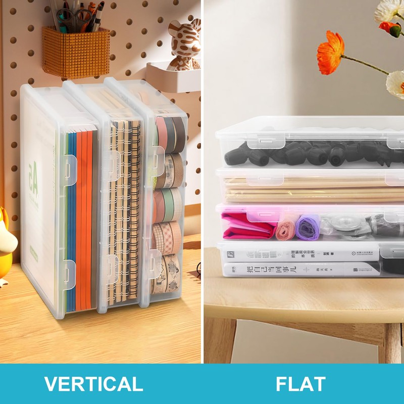 Storage Box with Lid, Multi-Purpose Storage Box, 2 Pack, Rectangular