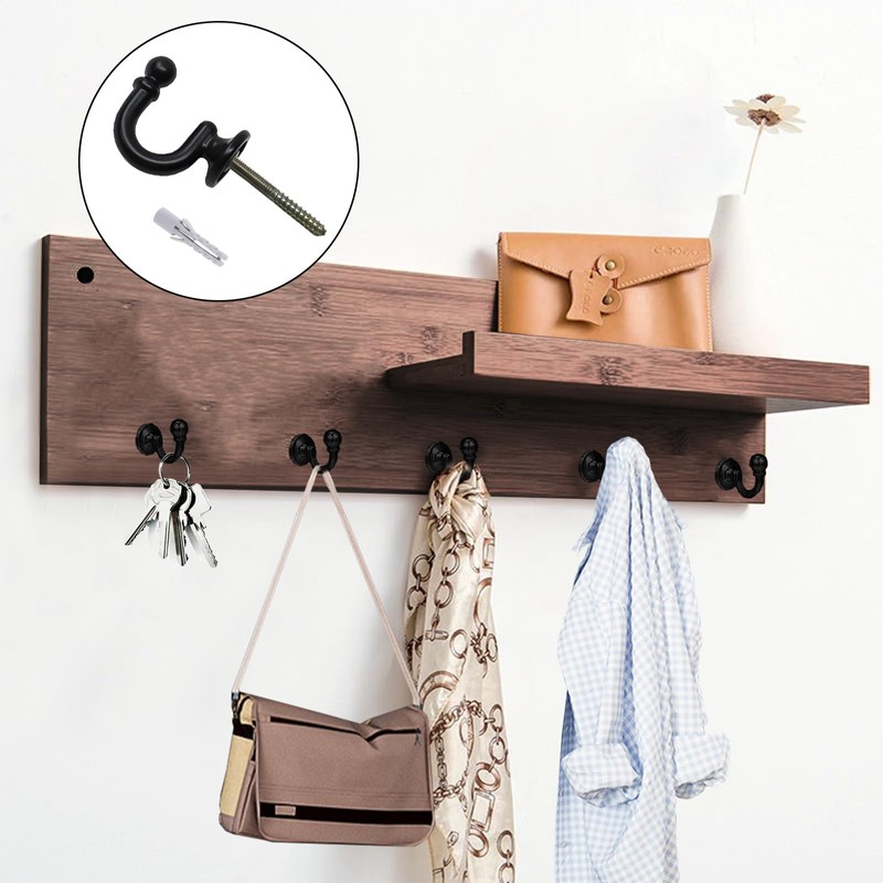 INBOLM 2pack Tie Back Hooks For Curtains Black Curtain Tie