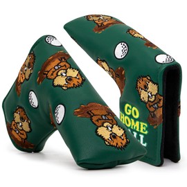 Golf Putter Cover Groundhog Putter Head Cover Blade Putter Cover Golf Club Head Cover Leather Golf Putter Head Cover with Magnet, Fits All Brands