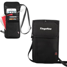 JOCXZI Travel Wallet Passport Holder for Women abd Men. RFID Blocking Passport Wallet Travel Wallet Organiser,Pouch for Storing Airline Tickets,Passports,Phones,Bank Cards(Black)