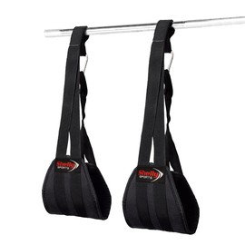 SHELLY Ab Slings Straps Premium Hanging Ab Straps for Abdominal Muscle Building Arm Support for Ab Workout Pull Up Bar Attachment Heavy Duty Carabiners, Hanging Leg Raiser Ab Workout Pullup (Black)