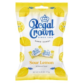 Regal Crown Sour Lemon Hard Candy | Old Fashioned Sour Lemon Candy | Traditional Lemon Candy Brought To You By Iconic Candy | 6.25oz Peg Bag (1)