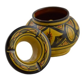 Ceramic Ashtrays Hand Made Moroccan smokeless Ceramic Medium Vivid Colors