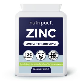 Zinc Supplement High Strength Zinc Citrate Capsules - 30mg Elemental Zinc (300% NRV) per serving - 120 Vegan Capsules - UK Made