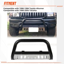 ECOTRIC Bull Bar Compatible with 1998-2004 Toyota Tacoma 1996-1998 Toyota 4Runner 3" Tube Brush Push Grille Guard Front Bumper