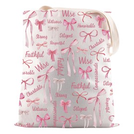 JNIAP Bible Verse Gift Coquette Christian Tote Bag Religious Gift Proverbs 31 Gift (Coquette Proverbs 31 Tote Bag)