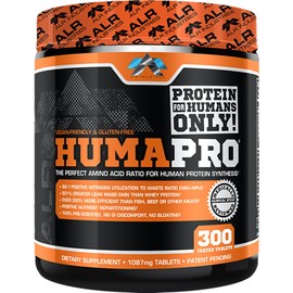 ALR Industries ALR Industries Humapro Tablets | Amino Acids Protein Matrix for Humans | 99% Utilization for Lean Muscle | Vegan, Gluten Free | 300 Tablets / 60 Servings