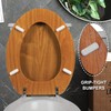 Angel Shield Durable Wood Veneer Natural Toilet Seat Metal Hinged