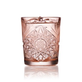 Libbey Hobstar Double Old Fashioned Glasses, 12-ounce, Rose, Set of 4