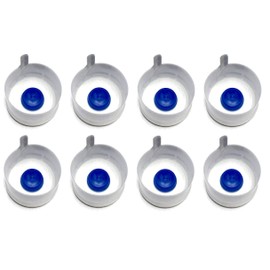 AquaNation BPA Free Reusable Water Bottle Cap for 3 or 5 gallons - 55mm Non Spill Anti-Splash Peel White (Quantity of 8) MADE IN USA