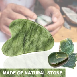 Gua Sha Stone & Jade Roller Gift Set, Anti-aging Natural Facial Roller Jade Gua Sha Set, Beauty Face Roller For Rejuvenate Skin & Remove Wrinkles (Green gua sha)