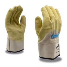 Safety, Crowd Control, Rope Cordova 5600 Ruffian Premium Rubber Dipped Gloves, Canvas Lined, Crinkle Finish,