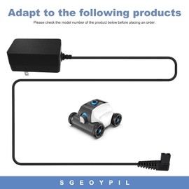 Charger Cord for Osprey 300 Pro Compatible with WYBOT C1 Osprey300Pro Rechargeable Pool Vacuum Cleaner Cordless Robotic Replacement Power Supply Adapter, Black
