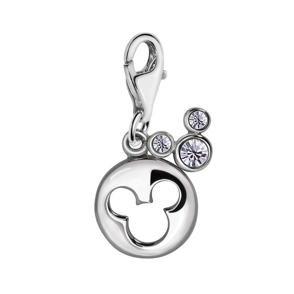 Quiges 925 Silver Cartoon Mouse Charm with Lobster Clasp for