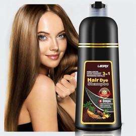 leorx Champú Tinte para Cabello Castaño 3 En 1, Color para Refrescar El Cabello Colorante Herbal Instantáneo para Mujeres y Hombres, 16.9 Fl Oz,...   