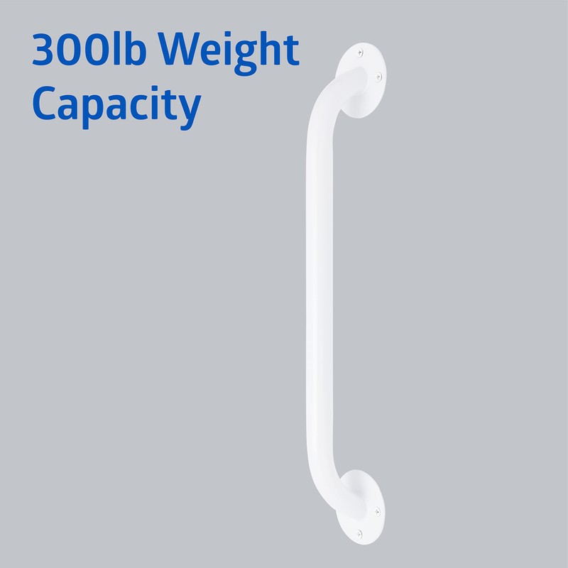 Medline White 16” Grab Bar for Shower & Bathtub, Independence