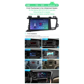ASURE 9 inch Car Stereo Radio Upgrade for Kia Optima 2010-2013 Low-end,4Core 2G+32G Android GPS Navigation Head Unit with Wireless Carplay,Android Auto,SWC,DSP,1280x720 Touchscreen Multimedia Player