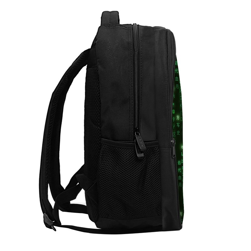 SARA NELL Programmer Green Matrix Binary Code Backpack for Boys