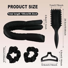 7 Kit de Herramientas de Peinado, Rizador Pelo Sin Calor con peine y Pinzas para el Cabello y Coletero, Rizador Sin Calor para Cabello, Rizadores de P