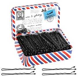 200 Pcs Bobby Pins for Women, Strong Hold Hair Pins, Black Hair Grips & Clips for Styling, Includes Envelope Metal Storage Box