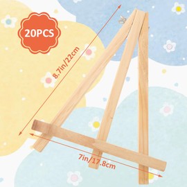 LISHINE 20 Pcs Wood Easel 9 Inch Easel Stand for Painting Canvases, Tripod, Small Kids Student Tabletop Easels for Painting, Canvas Holder Stand for Painting
