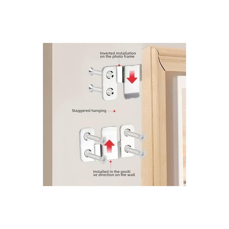 2 Inches Picture Hanger Supports 30lbs - Interlocking Wall Mounting