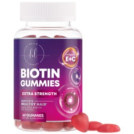 Hair Vitamins Gummy with Biotin 5000 mcg, Hair Growth Support with Vitamins E & C, Non-GMO & Gluten Free, Thicker, Stronger & Beautiful Hair, Skin & Nails, Hair Vitamin for Women & Men - 60 Gummies