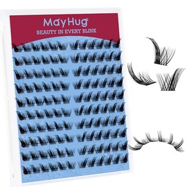 Mayhug Eyelash Extensions, 120 Pieces, D Curl Individual Eyelashes, DIY Eyelash Extension Cluster Eyelashes, Cat Eye Eyelashes, Natural Look Artificial Eyelashes (EtherFlare)