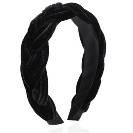 Braided Headbands for Women, Velvet Headband, Dirndl Headband, Black Make-Up Headband for Women, Girls
