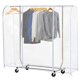Ruibo - Funda transparente para perchero con 2 cremalleras duraderas, impermeable, protector a prueba de polvo (S:47 x 20 x 60 pulgadas)