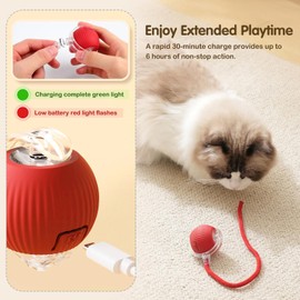 Pet Intelligent Rolling Ball,Interactive Cat Toys Ball for Indoor,Motion Activated Automatic Moving Dog Toy Ball,360°Smart Rolling Pet Ball